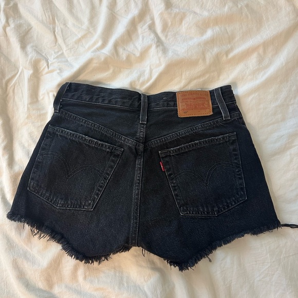 Black Levi 501 Denim Shorts - Picture 2 of 3